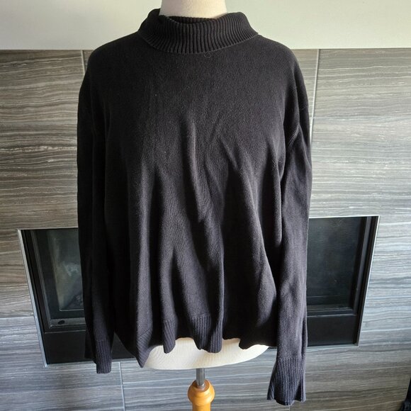Cotton Ginny Black Turtleneck Long Sleeve – Size XL - Picture 1 of 2